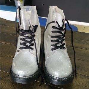 Glitter combat boots